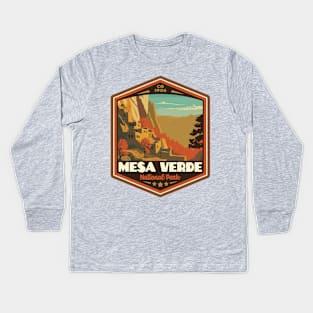 Mesa Verde National Park Vintage WPA Style National Parks Art Kids Long Sleeve T-Shirt